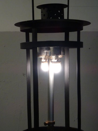 Kerzenlaterne umgebaut zur Gaslampe.